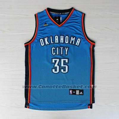 Maglia Risuonare Moda Oklahoma City Thunder Kevin Durant #35 Blu
